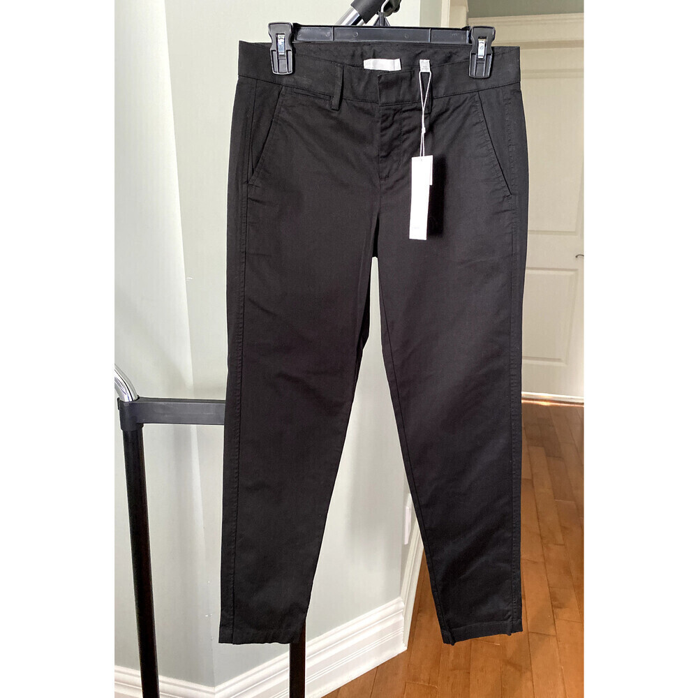 Vince Women's Boyfriend Stretch Cotton Dress Pants In Black Size 2